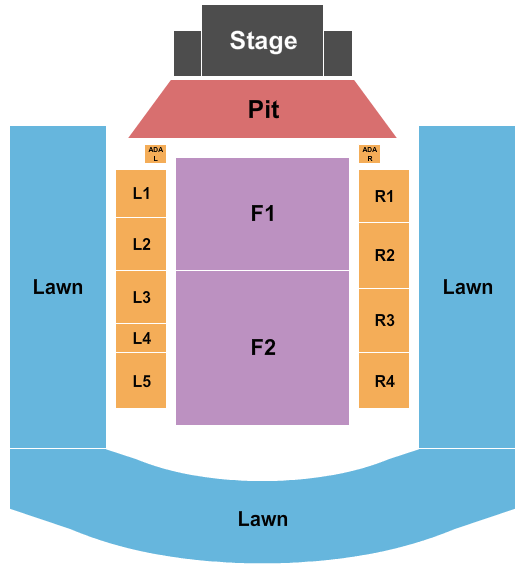 Outdoor Amphitheater At Ford Idaho Center Endstage GA Pit Split Lawns Seating Chart